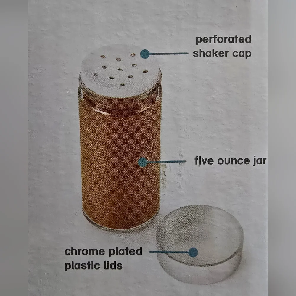 Polder 10-Pack 5oz Glass Spice Jars with Chrome Lids & Shaker Tops